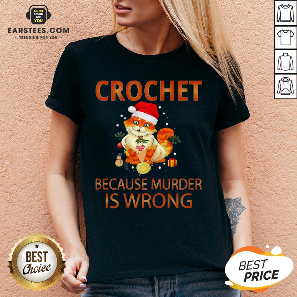 Good Cat Crochet Shirt Because Murder Is Wrong Crochet Shirt - Image 3