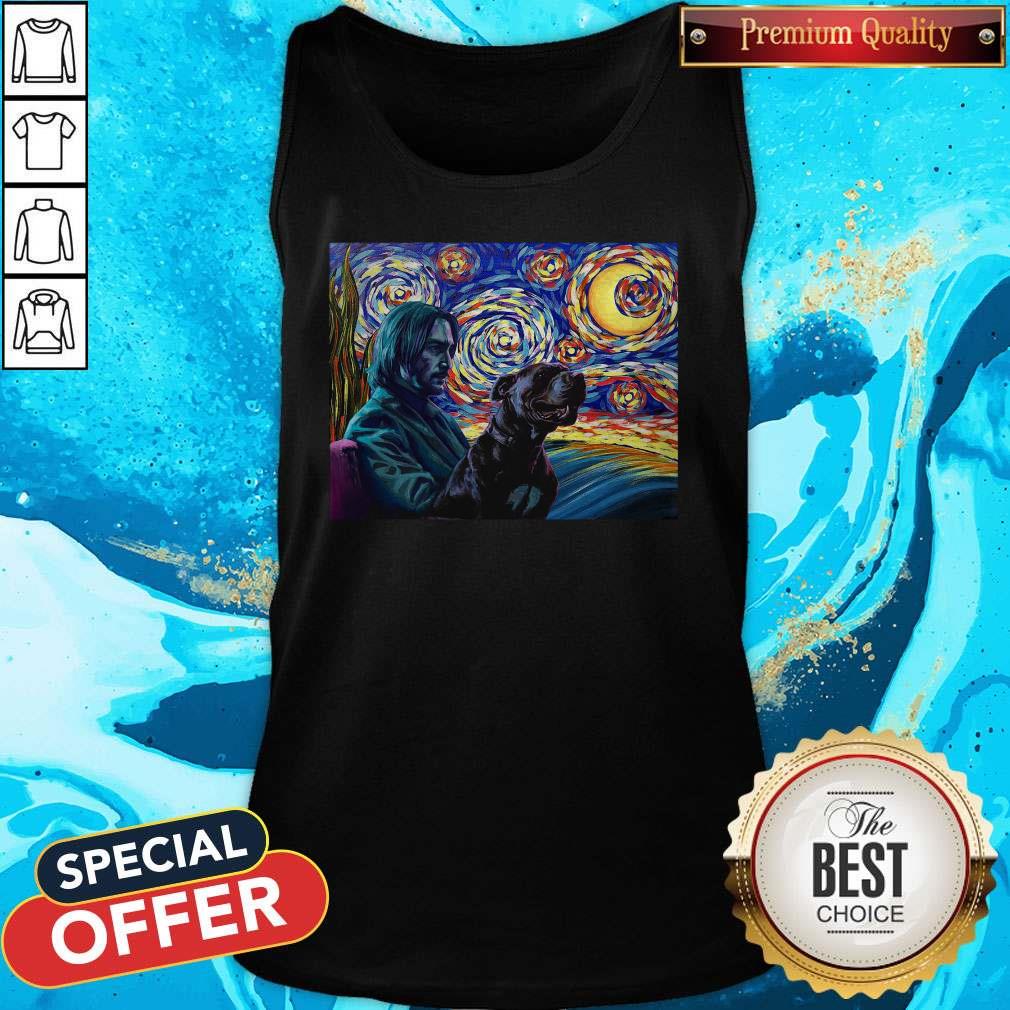 Official John Wick With Dog Art Shirt - Image 4