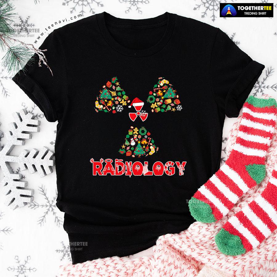 Radiology With Christmas Hat Christmas Tree T-Shirt