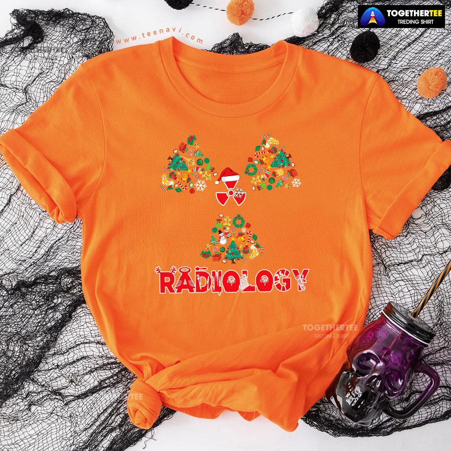Radiology With Christmas Hat Christmas Tree T-Shirt - Image 10