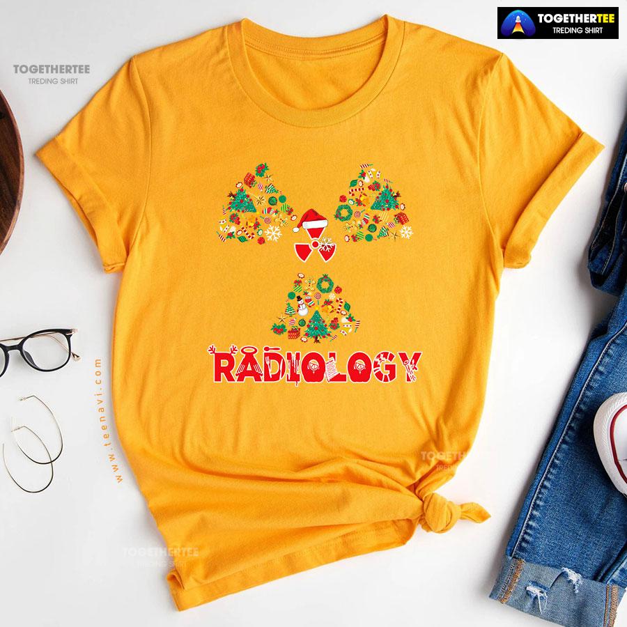 Radiology With Christmas Hat Christmas Tree T-Shirt - Image 11