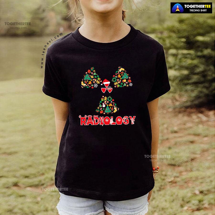 Radiology With Christmas Hat Christmas Tree T-Shirt - Image 4