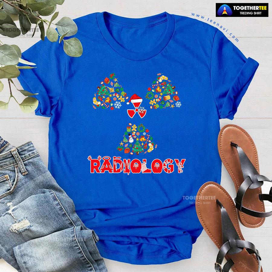 Radiology With Christmas Hat Christmas Tree T-Shirt - Image 6