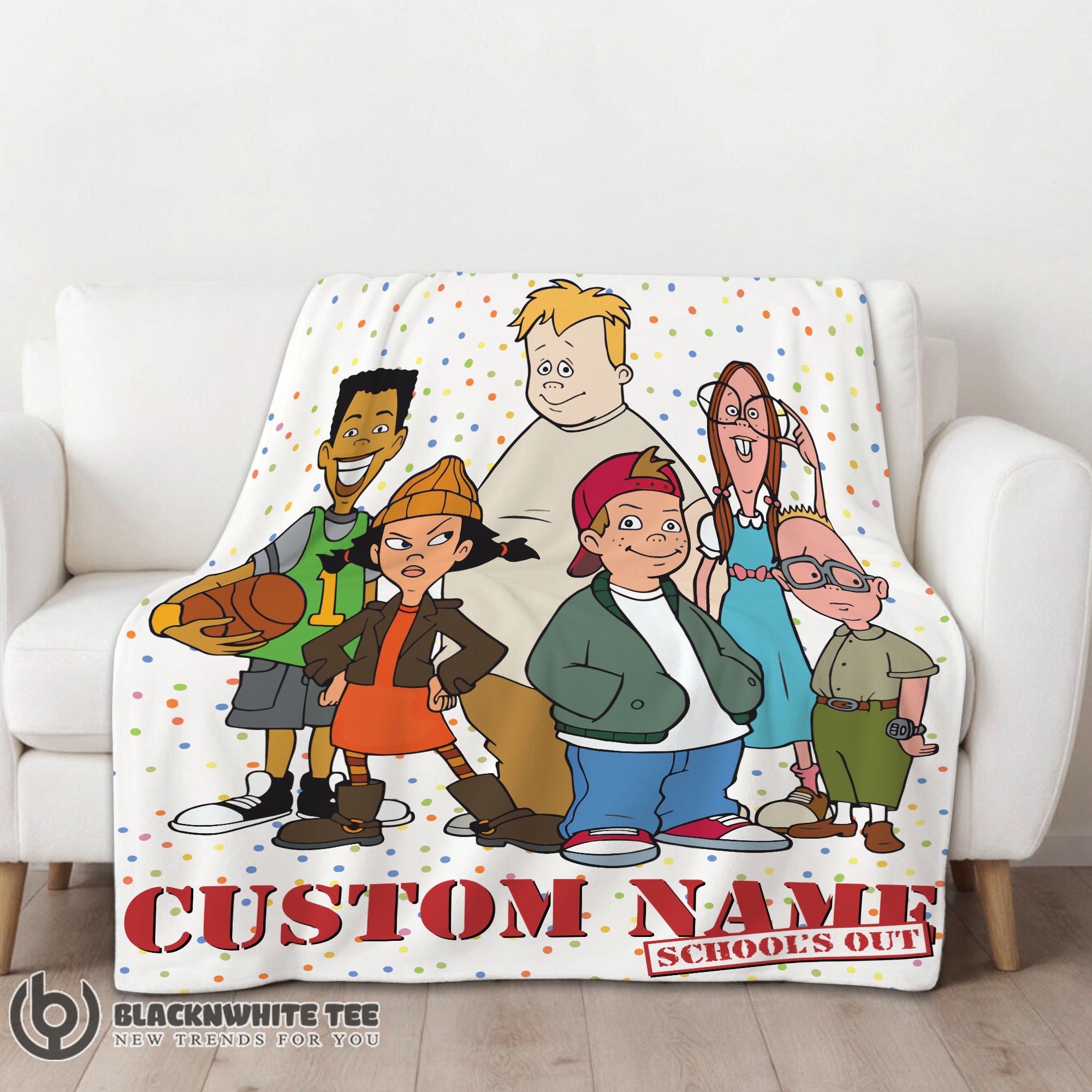 Perfect Pretty Recess Cartoon School's Out Blanket Fleece Customized Blanket - Image 2