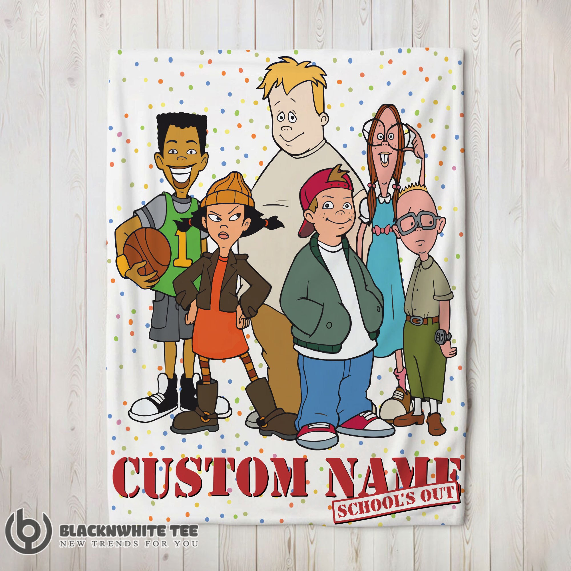 Perfect Pretty Recess Cartoon School's Out Blanket Fleece Customized Blanket