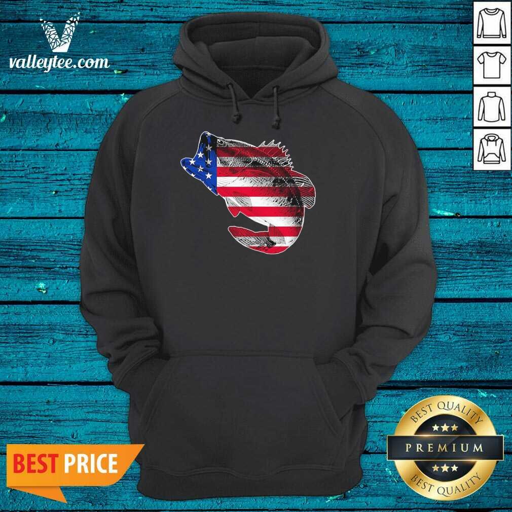 American Flag Bass Fishing Graphic 4th Of July Shirt - Image 2