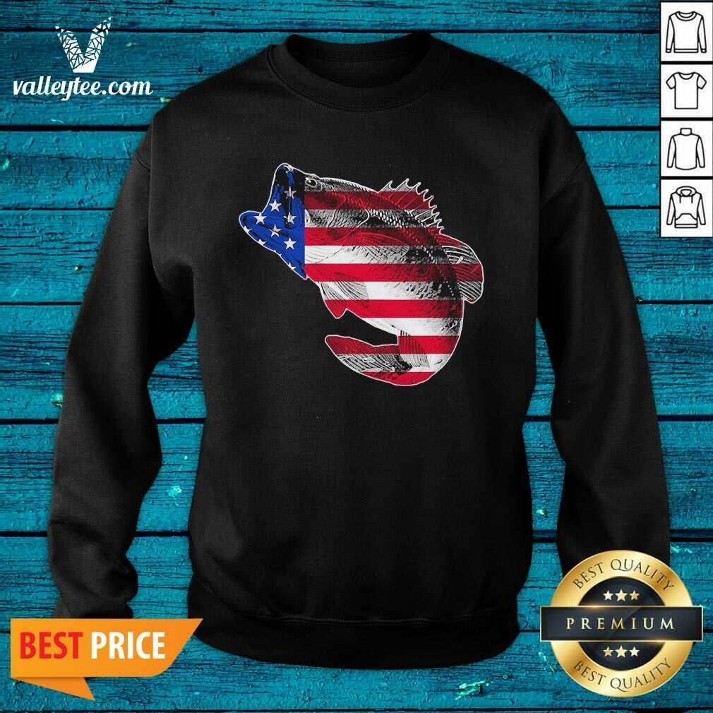 American Flag Bass Fishing Graphic 4th Of July Shirt - Image 5