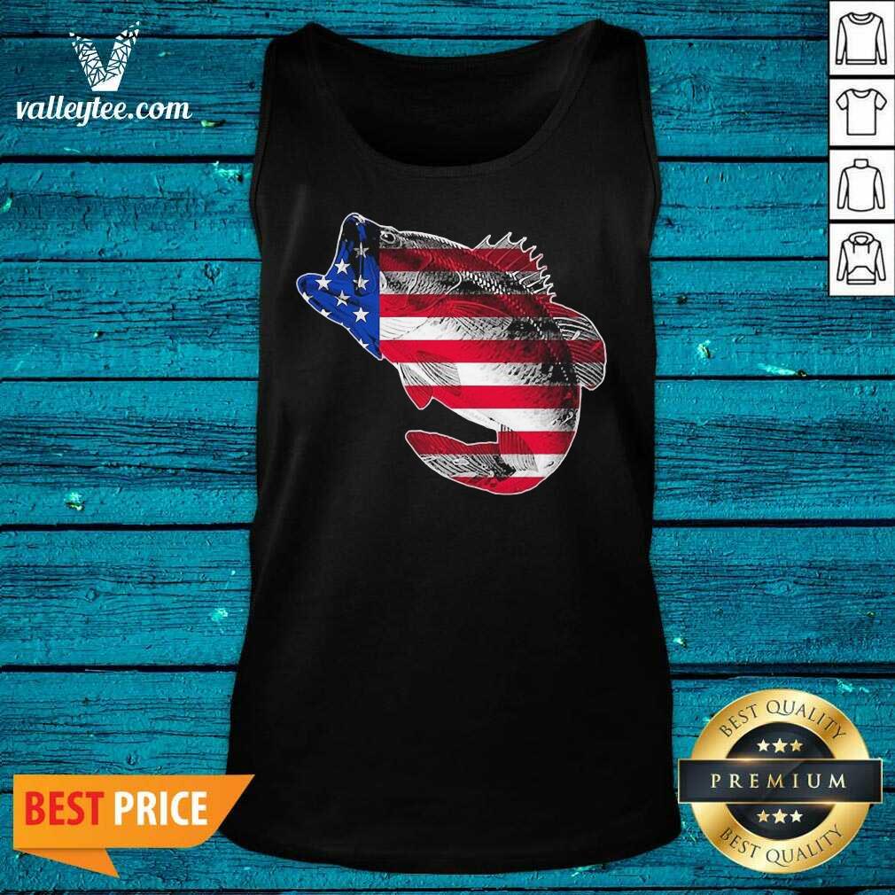 American Flag Bass Fishing Graphic 4th Of July Shirt - Image 4