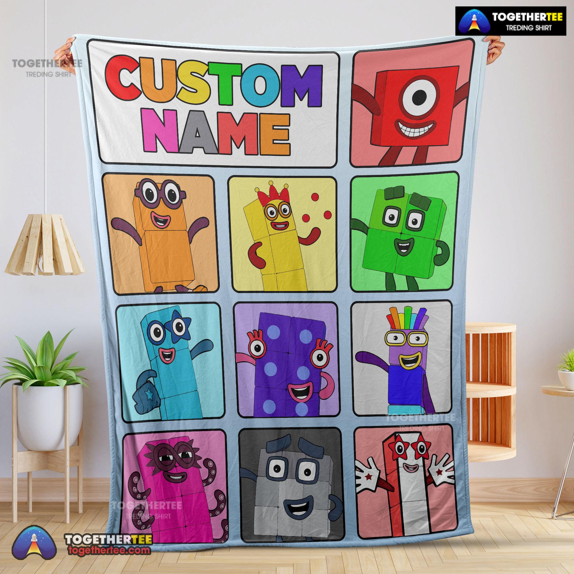 Official Cartoon Numberblocks Characters Blanket Fleece Customized Blanket