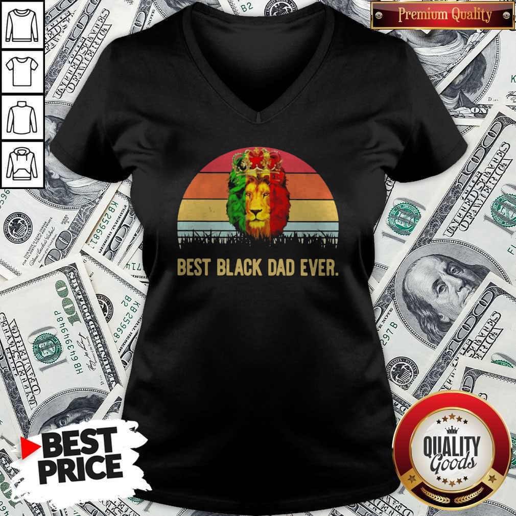 Original Lion King Best Black Dad Ever Vintage Shirt - Image 3