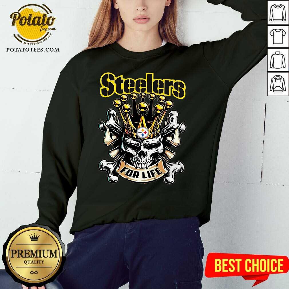 Perfect Skull Pittsburgh Steelers For Life Shirt - Image 4