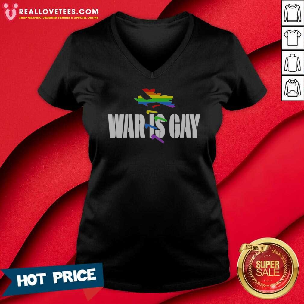Top War Is Gay Pride Rainbow Jet Bomber Shirt - Image 5