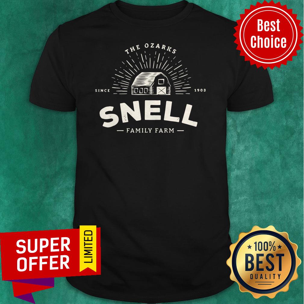 Funny Snell Family Farm Logo From Ozark Baseball Shirt