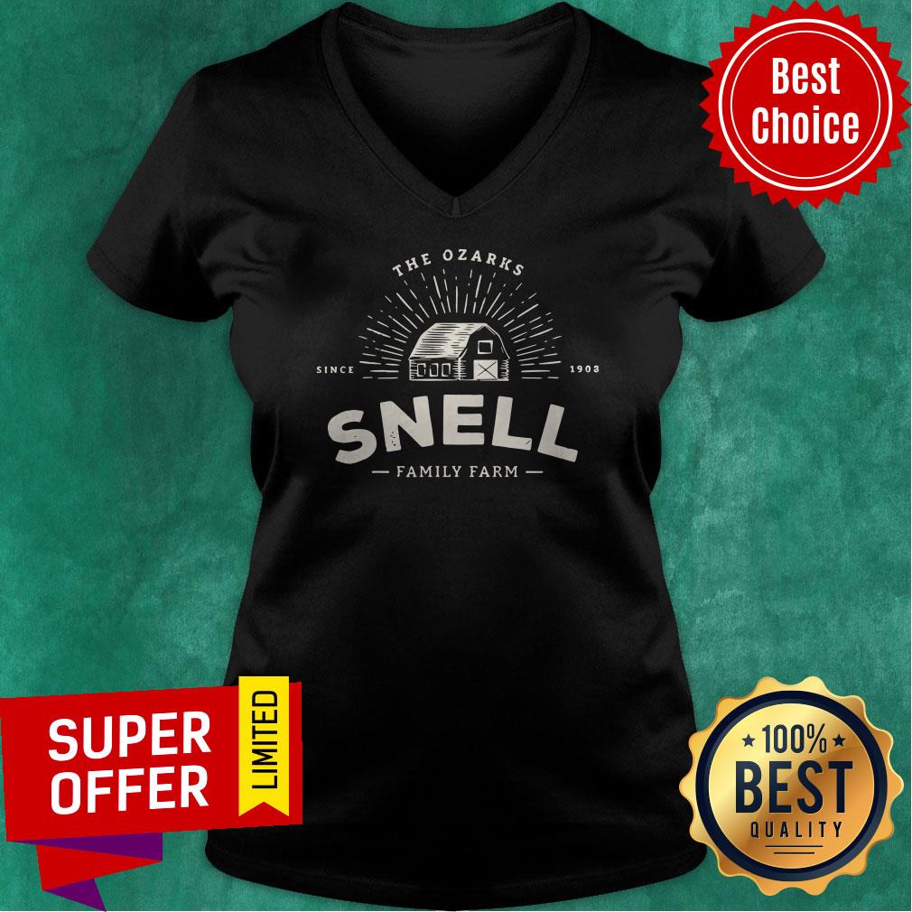 Funny Snell Family Farm Logo From Ozark Baseball Shirt - Image 4