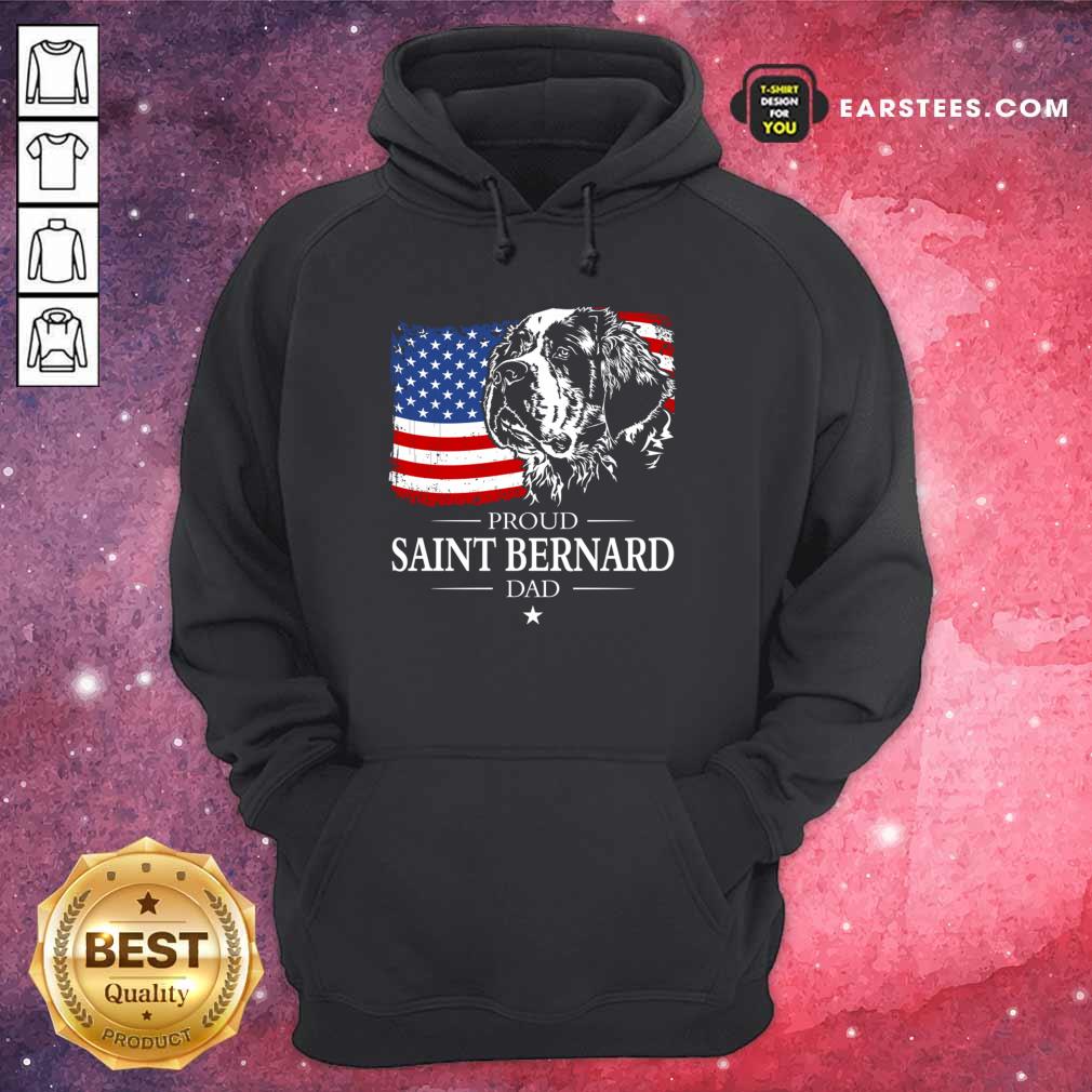 Proud Saint Bernard Dad American Flag 4th Of July Shirt - Image 4
