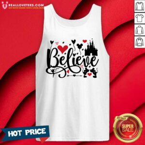 Alternative view of Hot Mickey Mouse And Minnie Mouse Disney Believe Valentines Day Shirt