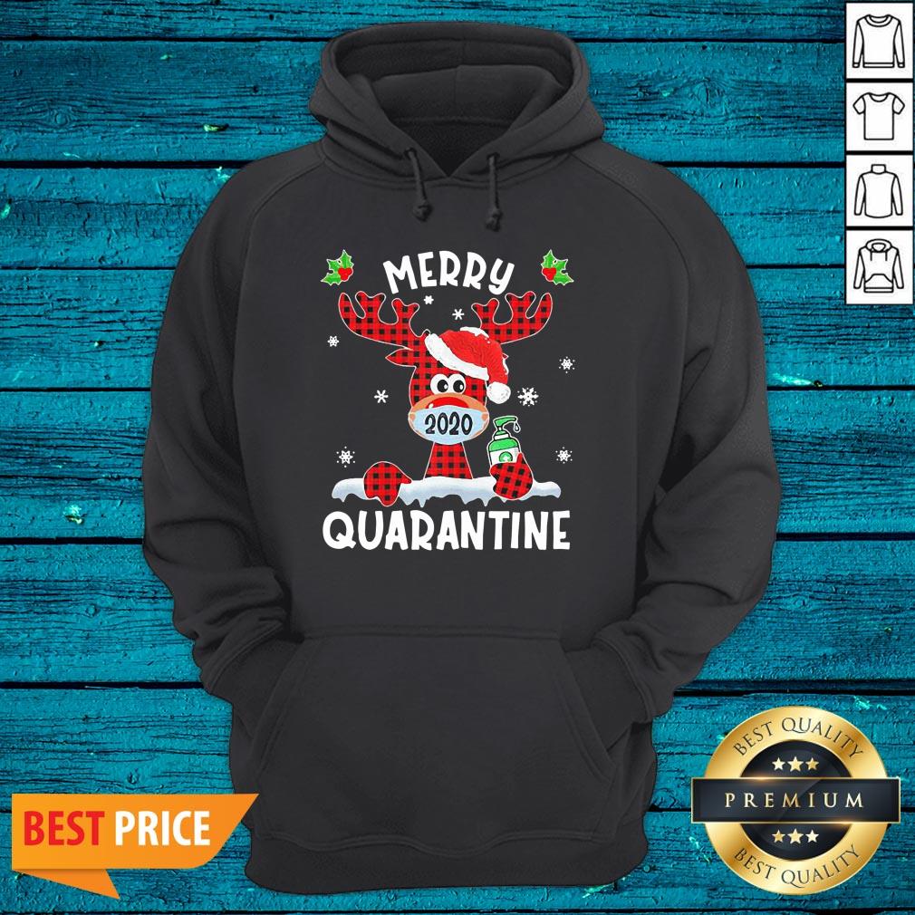 Good Merry Quarantine Christmas 2020 Reindeer Mask Family Pajamas Shirt - Image 2