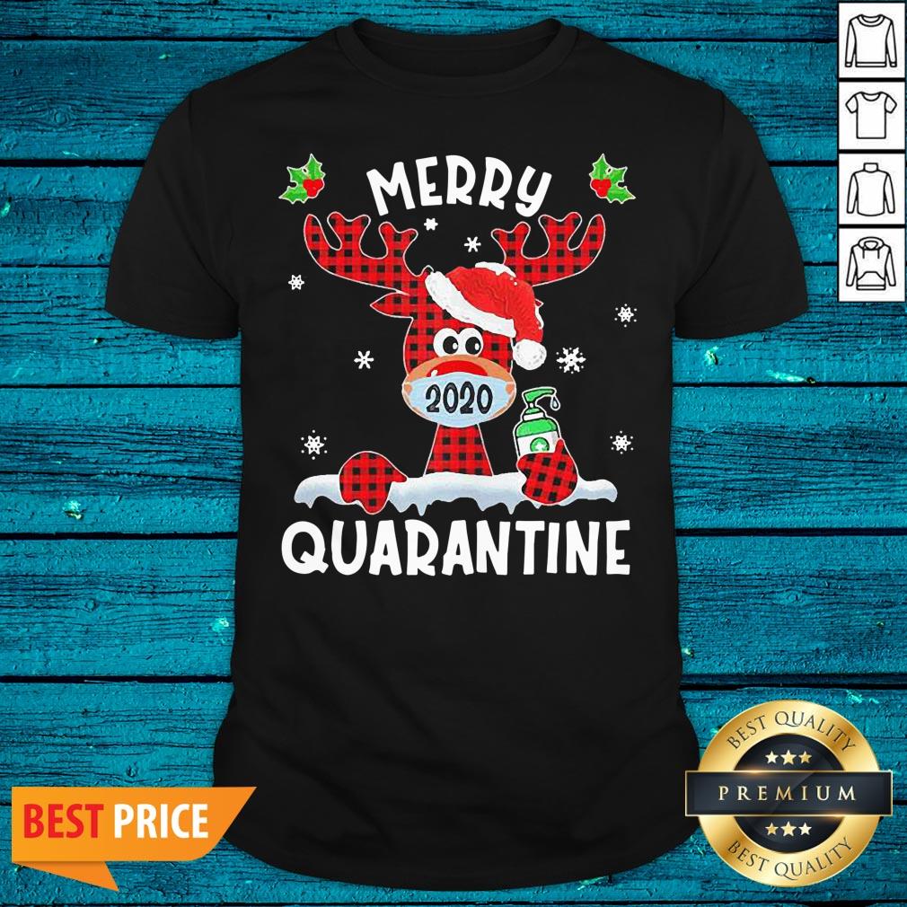 Good Merry Quarantine Christmas 2020 Reindeer Mask Family Pajamas Shirt