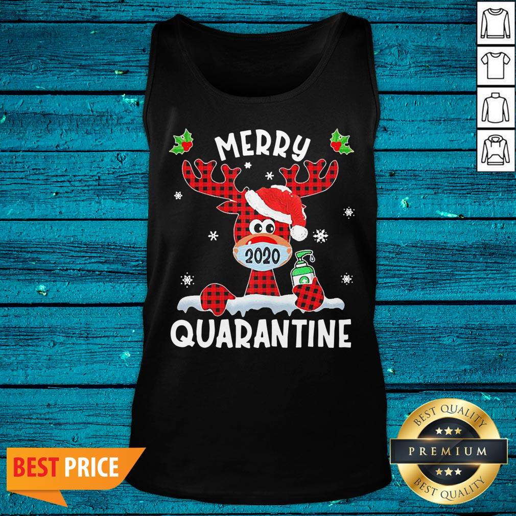 Good Merry Quarantine Christmas 2020 Reindeer Mask Family Pajamas Shirt - Image 4