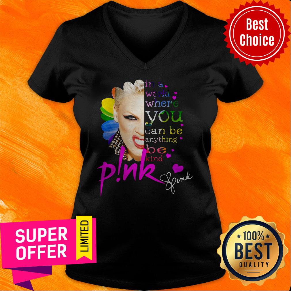 In A World Where You Can Be Anything Be Kind Pink Frida Kahlo Shirt - Image 4