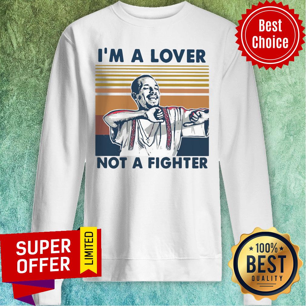 Awesome I'm A Lover Not A Fighter Vintage Retro Shirt - Image 5