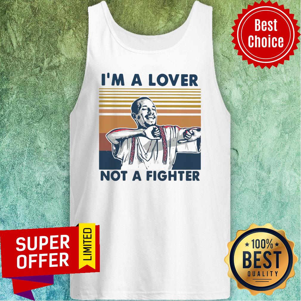 Awesome I'm A Lover Not A Fighter Vintage Retro Shirt - Image 3