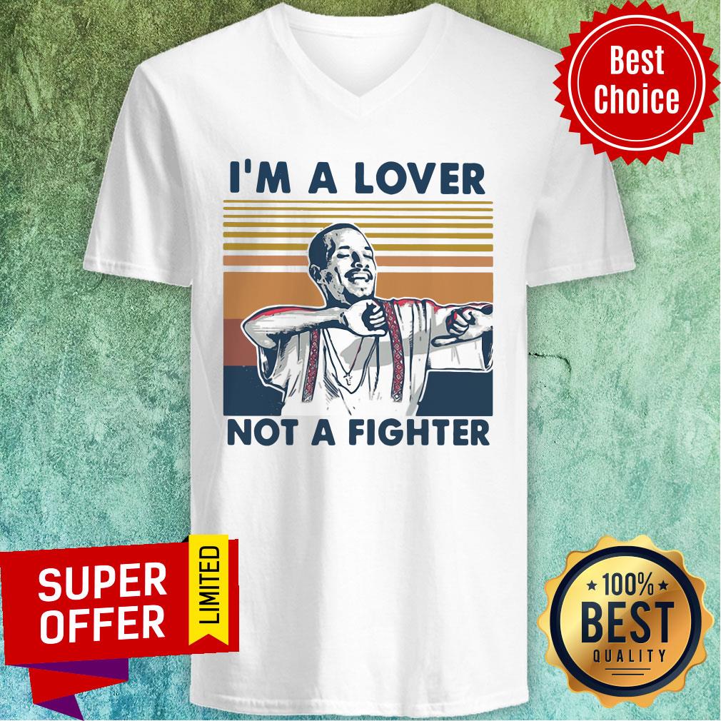 Awesome I'm A Lover Not A Fighter Vintage Retro Shirt - Image 4