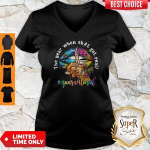 Alternative view of Nice Lip Hippie Peace The Year When Shit Got Real Quarantined Shirt