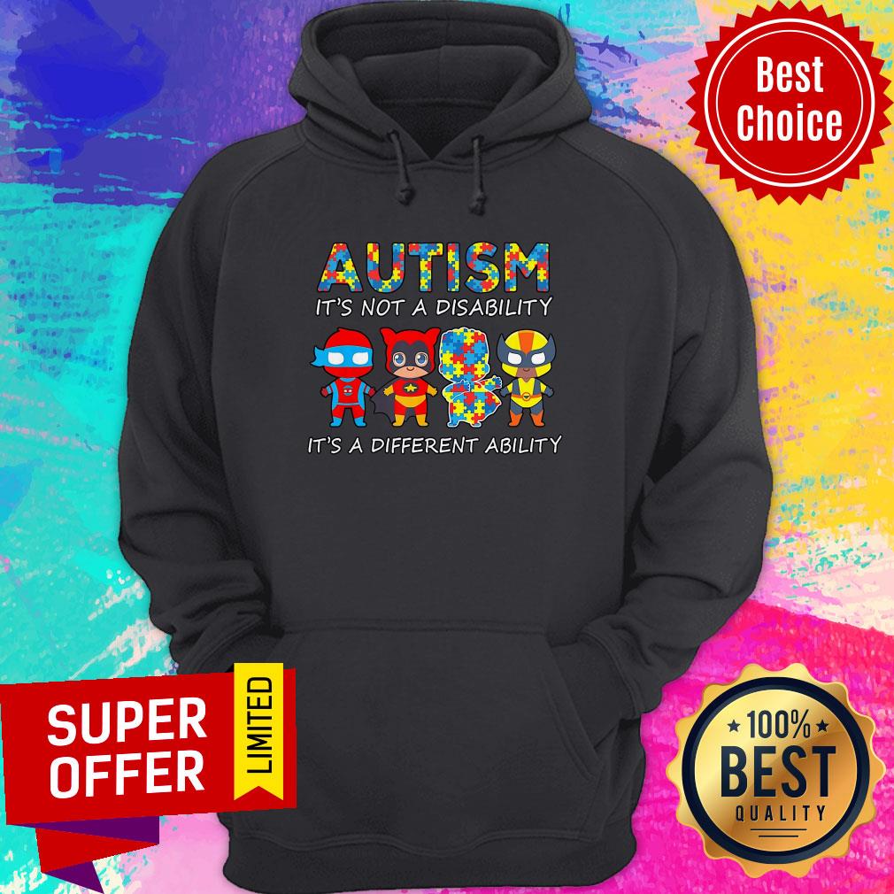 Official Autism It's Not A Disability It's A Different Ability Shirt - Image 2