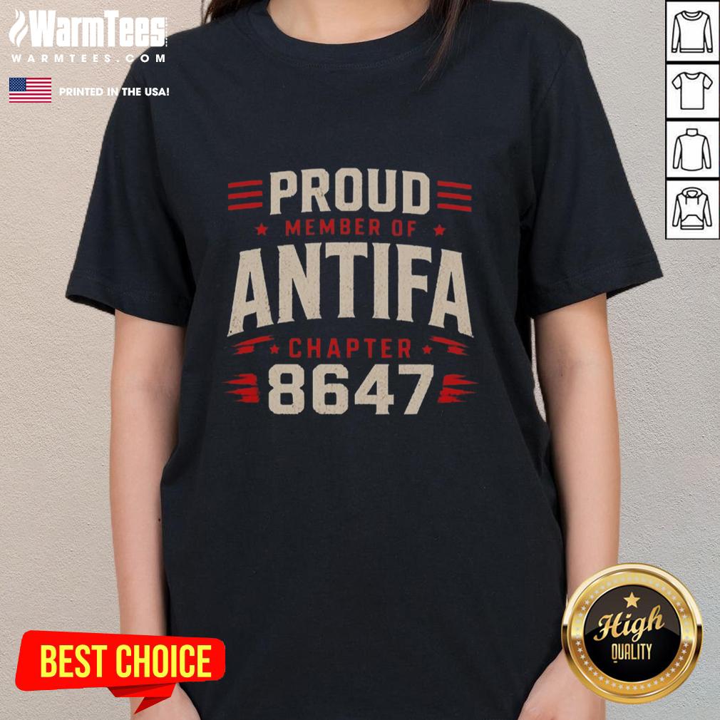 Awesome Proud Member Of Antifa Chapter 8347 T-Shirt - Image 3