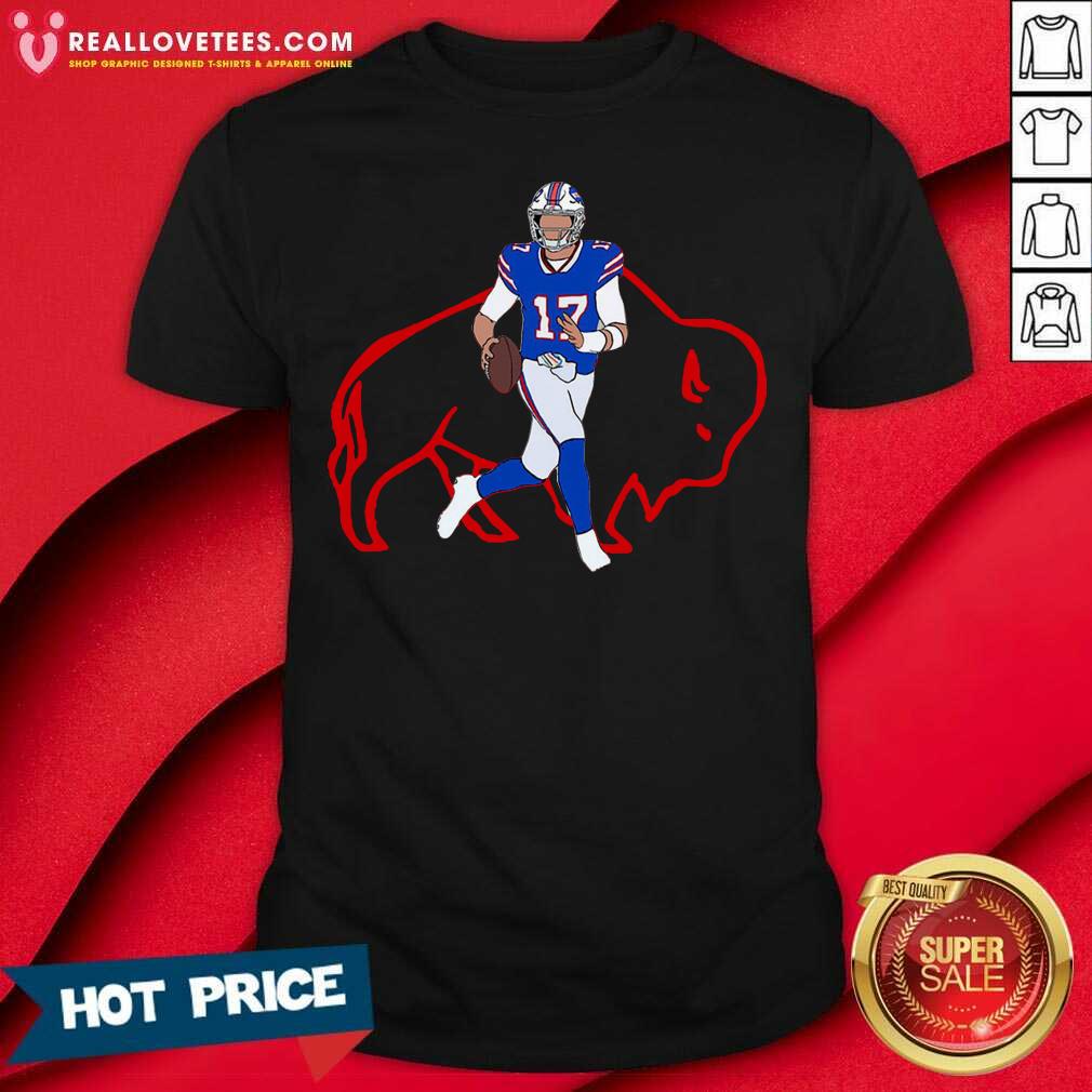 Official Buffalo Bills 17 Josh Allen Rugby Ball Shirt