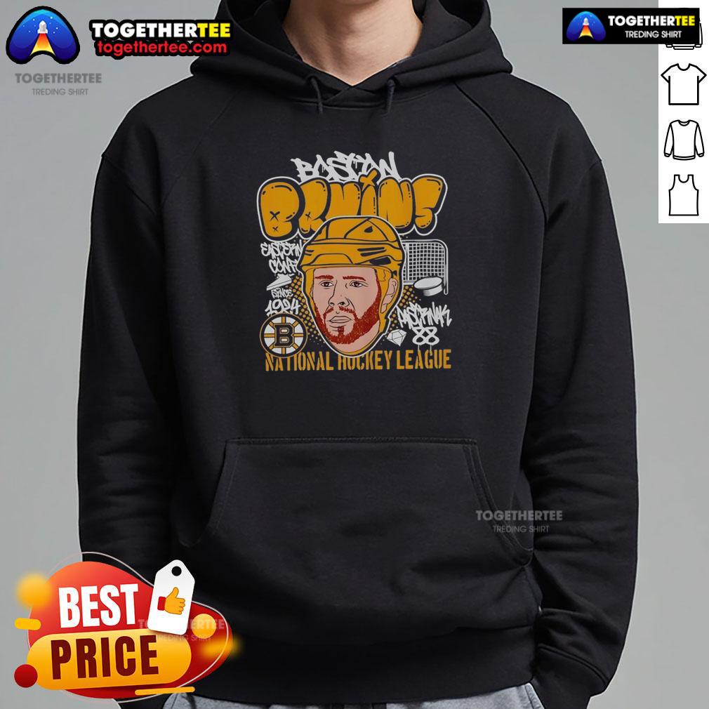 Nice David Pastrnak Big Head Boston Bruins NHL Cartoon T-Shirt - Image 2
