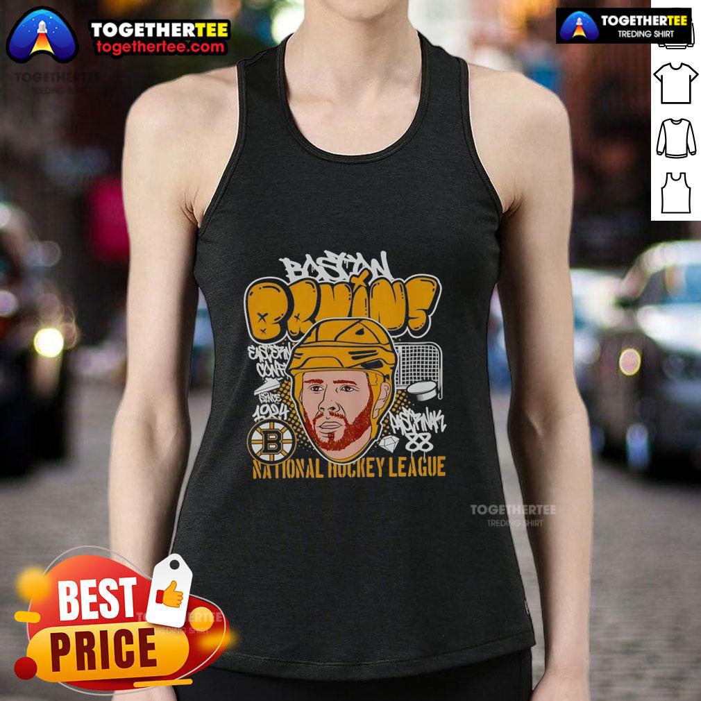 Nice David Pastrnak Big Head Boston Bruins NHL Cartoon T-Shirt - Image 4