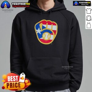 Alternative view of Hot Puerto Rican Milwaukee Brewers Logo T-Shirt