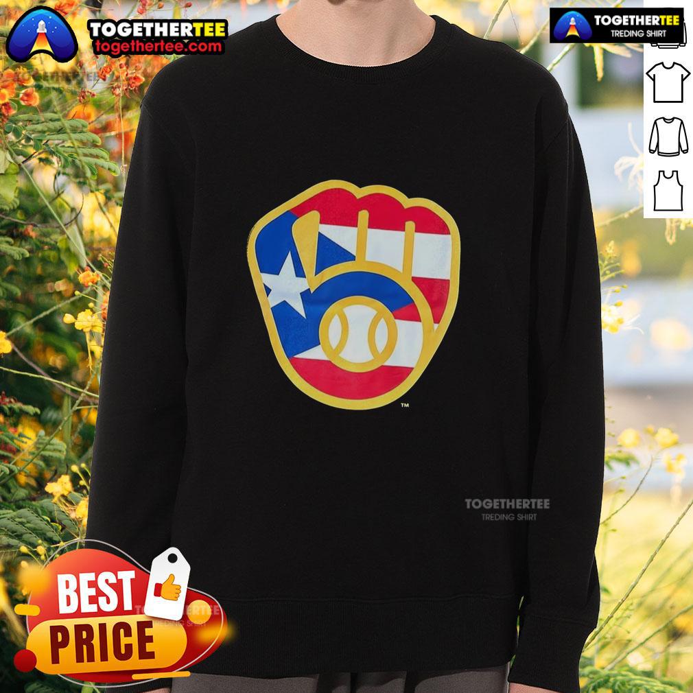 Hot Puerto Rican Milwaukee Brewers Logo T-Shirt - Image 5
