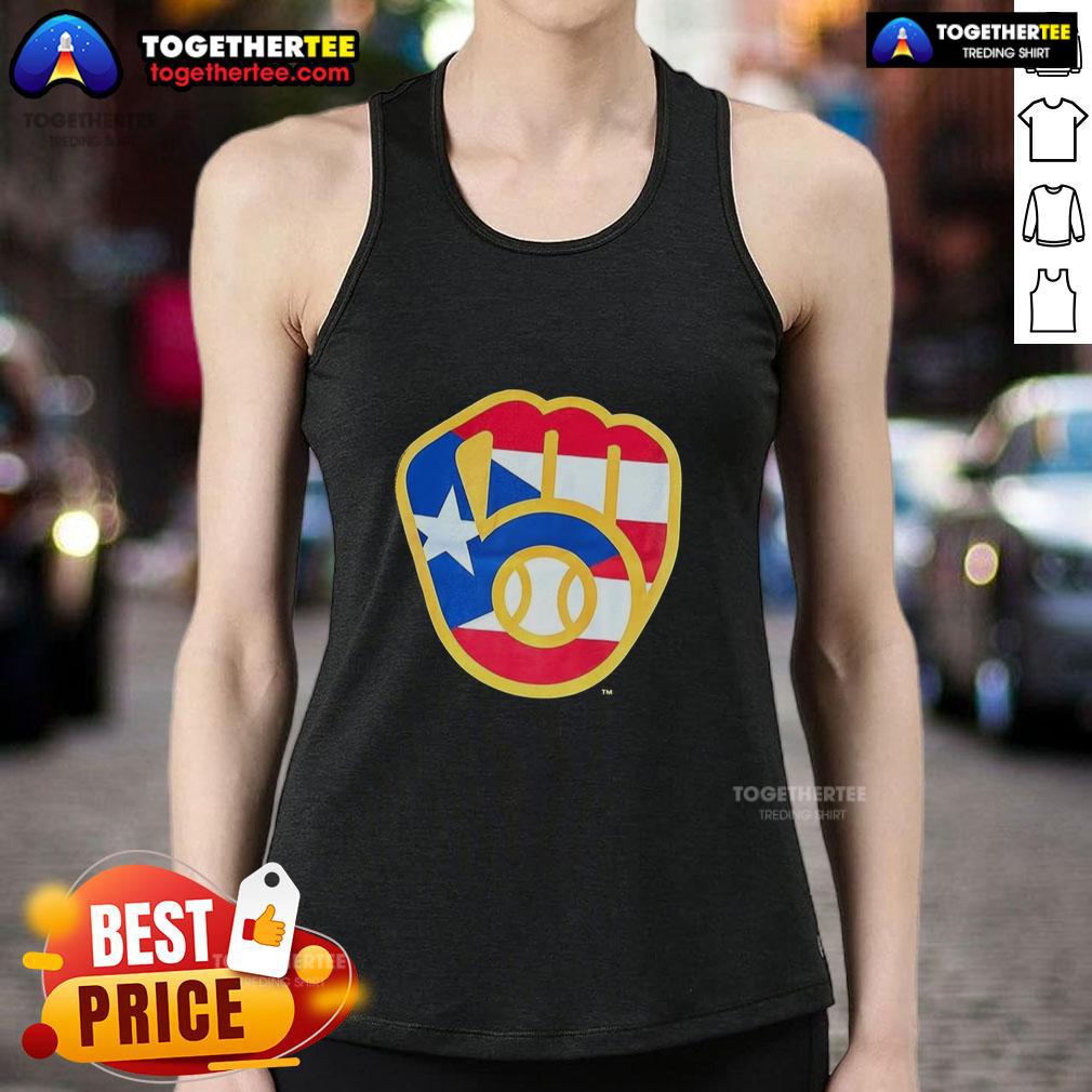 Hot Puerto Rican Milwaukee Brewers Logo T-Shirt - Image 4