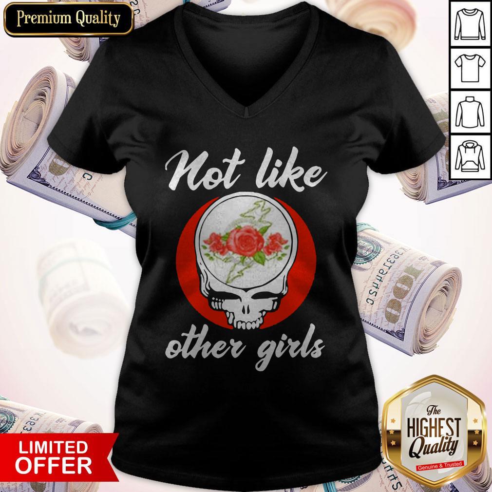 Grateful Dead Skull Floral Not Like Other Girl Shirt - Image 4
