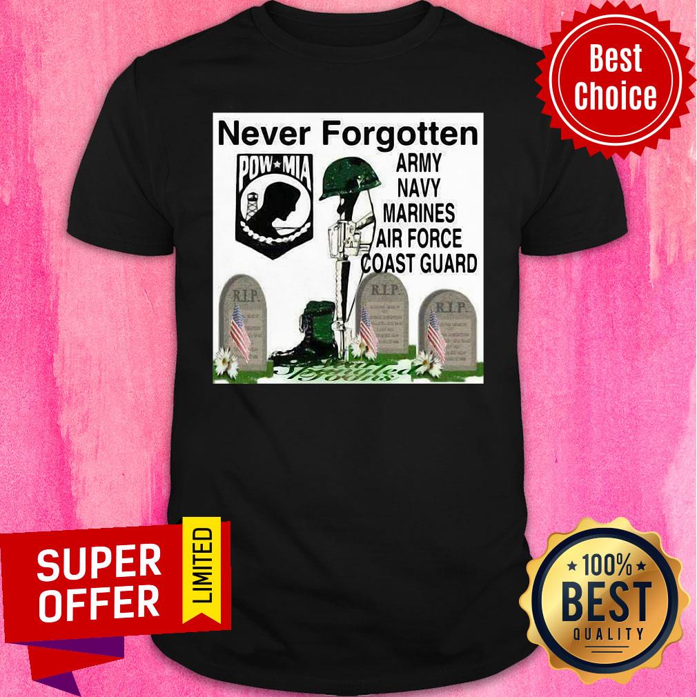 Official Never Forgotten Army Navy Marines Airforce Coast Guard Shirt