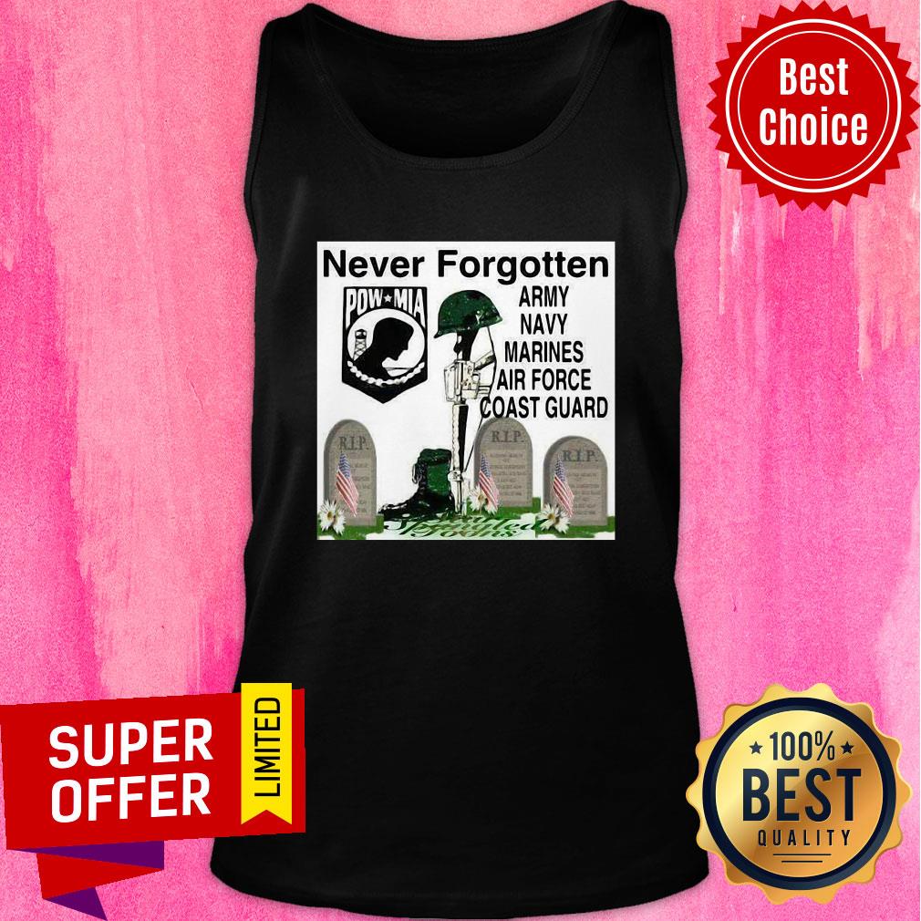 Official Never Forgotten Army Navy Marines Airforce Coast Guard Shirt - Image 4