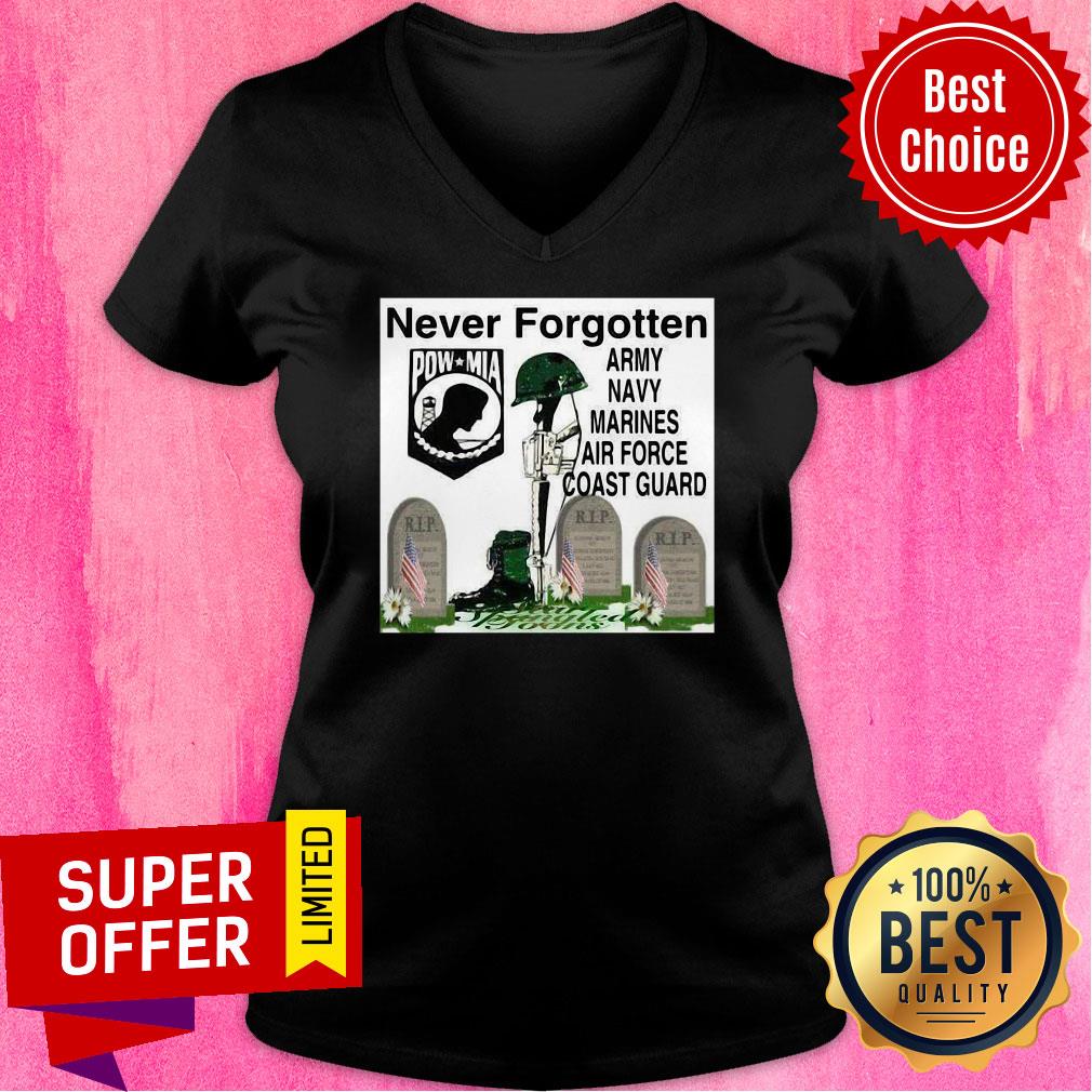 Official Never Forgotten Army Navy Marines Airforce Coast Guard Shirt - Image 3
