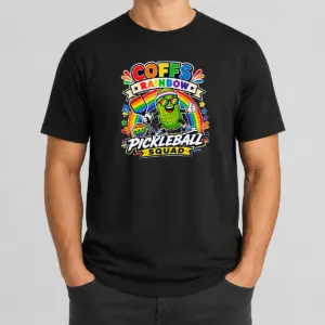Nice Vibrant Coffs Rainbow Pickleball Enthusiast Shirt