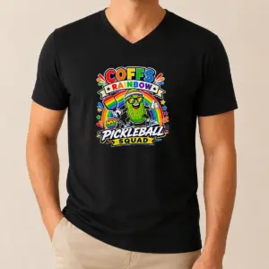 Alternative view of Nice Vibrant Coffs Rainbow Pickleball Enthusiast Shirt