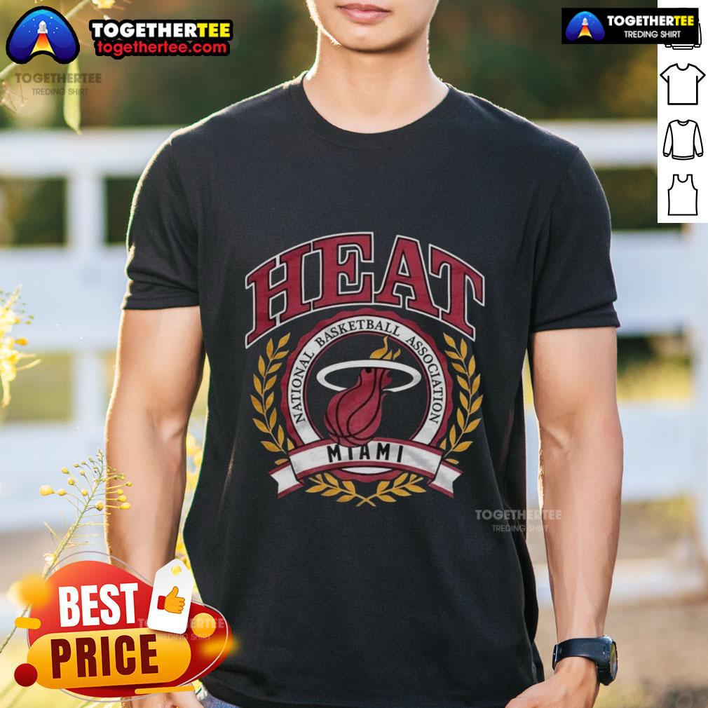 Good Miami Heat National Basketball Association Logo Laurel Wreath Frame Retro T-Shirt