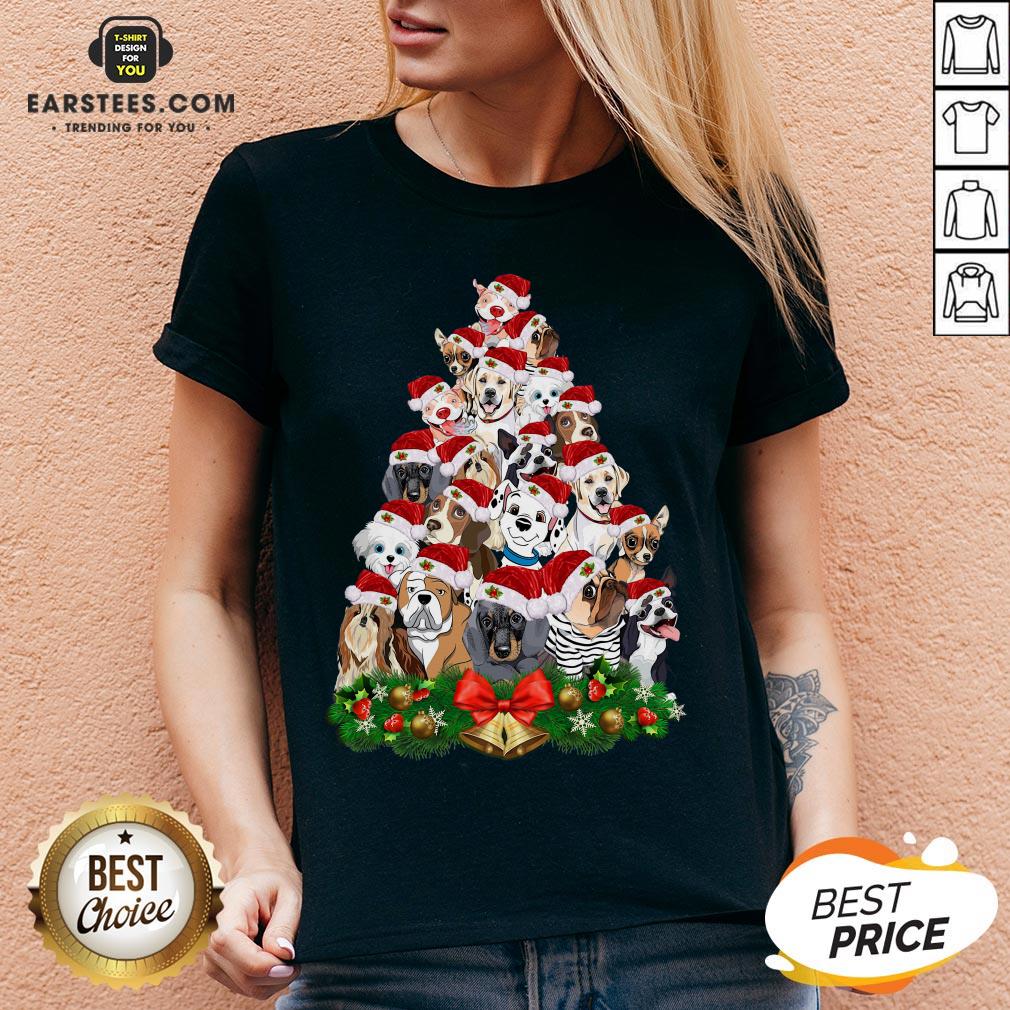 Funny Dogs Tree Merry Christmas Shirt - Image 3