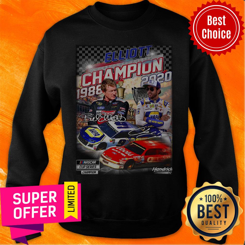 Funny Elliott Nascar Cup Series Champion 1988-2020 Signatures Shirt - Image 4