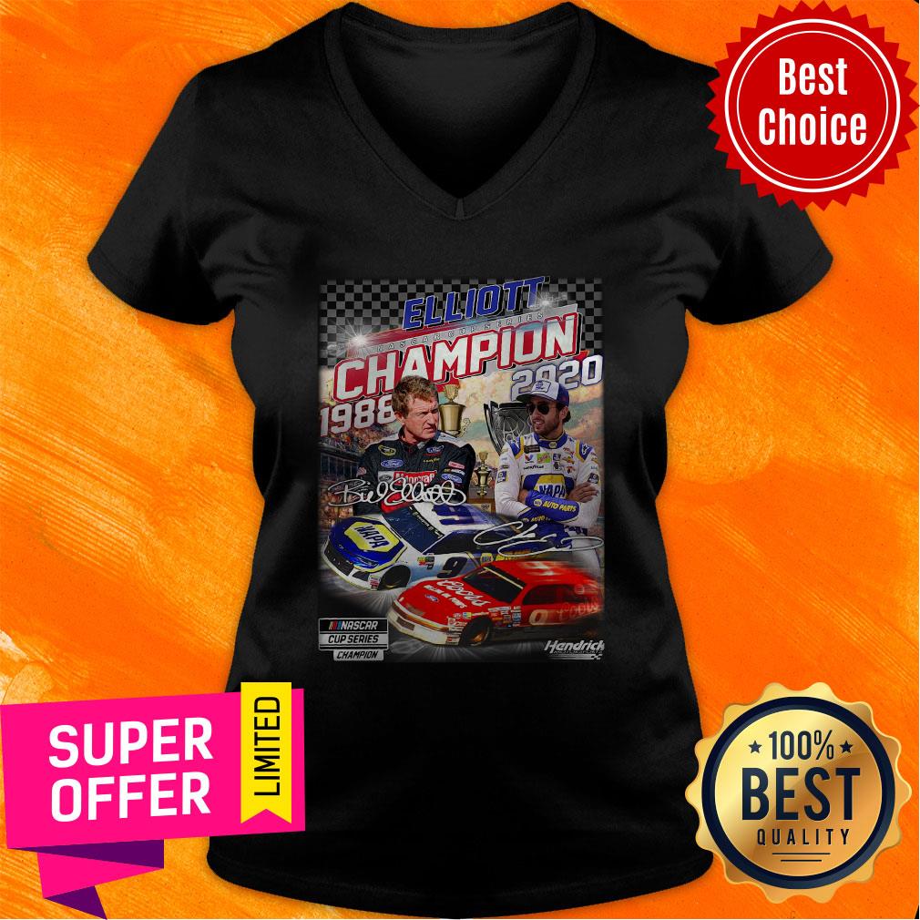 Funny Elliott Nascar Cup Series Champion 1988-2020 Signatures Shirt - Image 2