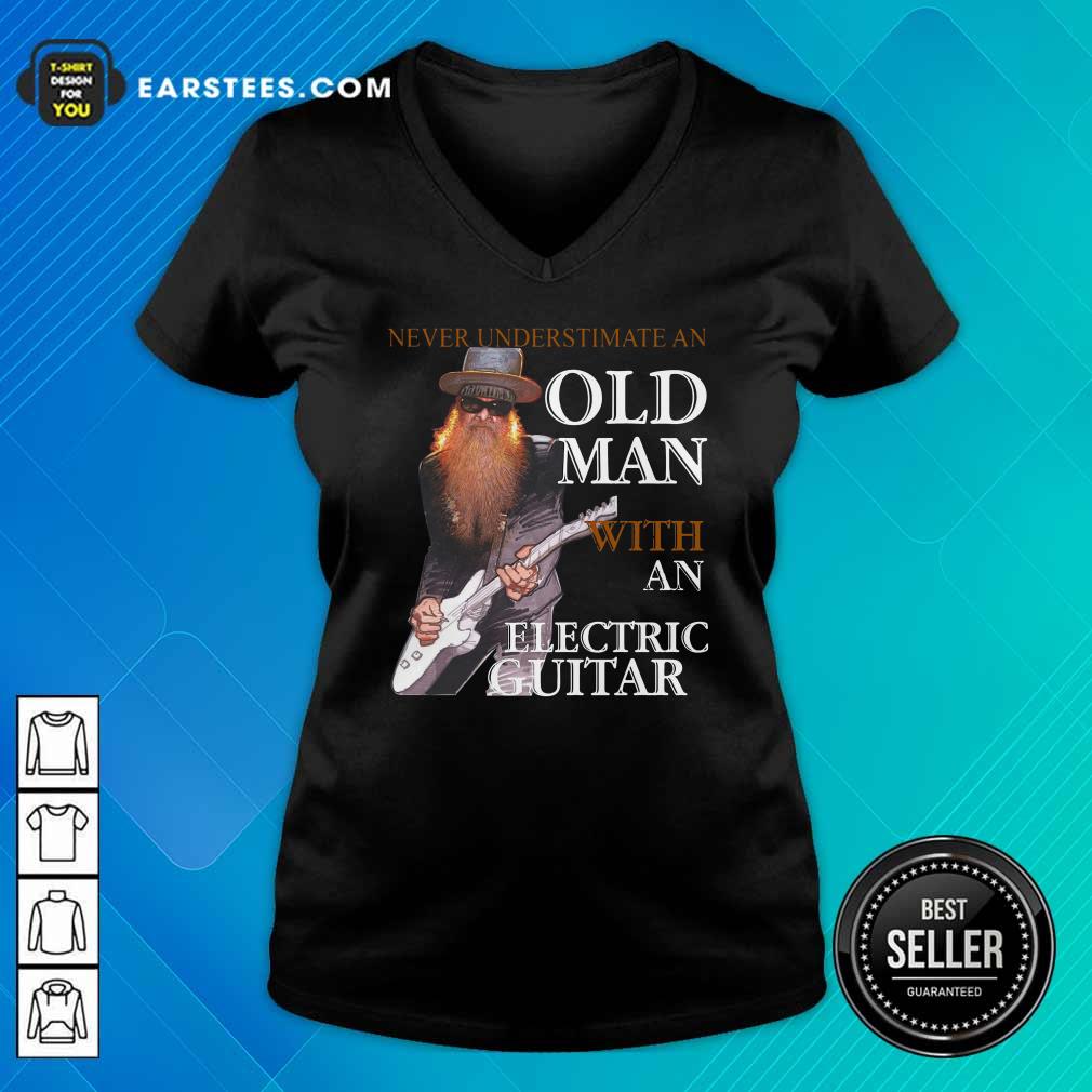 Official Never Underestimate An Old Man With An Electric Guitar 2021 Shirt - Image 3