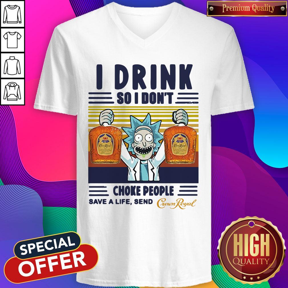 Official Rick Sanchez I Drink So I Don’t Choke People Save A Life Send Vintage Shirt - Image 2