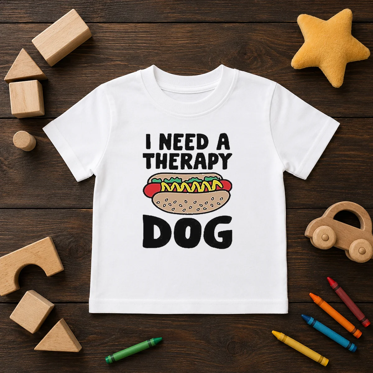 Nice I Need A Therapy Dog Illustration Shirt - Image 9