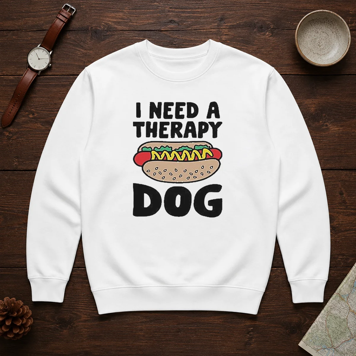 Nice I Need A Therapy Dog Illustration Shirt - Image 7